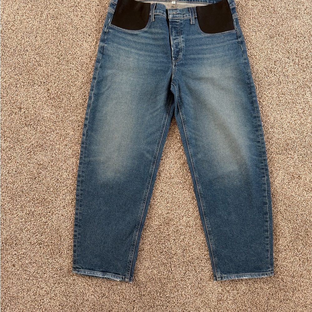 PAIGE Women’s Barrel Blue Jeans Maternity